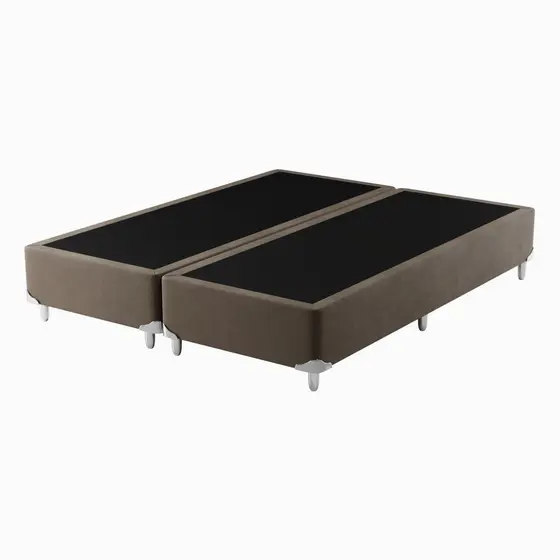 Base Box Super King 193cm x 203cm x 37cm Marrom Liso