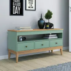 Rack 120cm Colonial X 3 Gavetas Verde Mel/Oliva Mel/Oliva