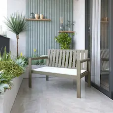 Banco de Jardim 2 Lugares com Almofada Madeira Maciça Yescasa 2