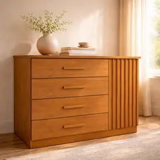 Cômoda 4 Gavetas em MDF/MDP Ripado Yescasa Cinamomo