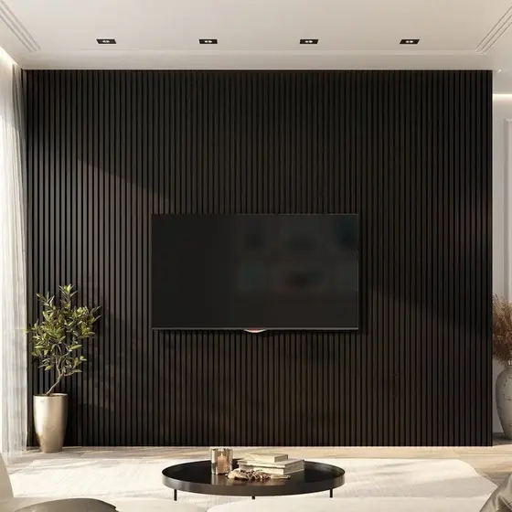 Painel Ripado de PVC 8 Barras de 2,70mX0,15cm Venda em (3,24m²)  Preto
