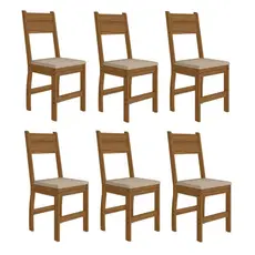 Kit 6 Cadeiras de Jantar MDF Milano Carvalho/Savana