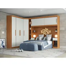 Guarda Roupa Casal Modulado 5 Peças 6 Portas Freijó/Off White Gênova Plus Wood/Off White