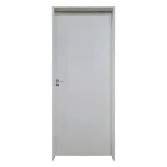 Kit Porta de Madeira 210x72cm Batente 14cm Lisa Primer Uniportas Abertura Direita Direita