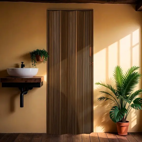 Porta Sanfonada de PVC 210x94cm Bariri Imbuia