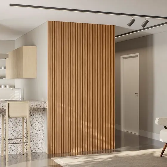 Painel Ripado Modular 2,50x1,41cm (3,53m²) Nature Fosco Marrom Linea Brasil 3.53