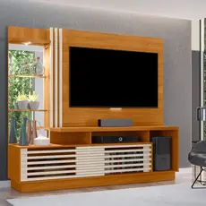 Estante para TV e Home Theater até 60 Polegadas 200cmx178,5cm 2 Portas Frizz Plus Branco Cinamomo/Off White