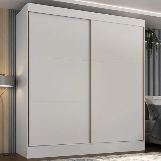 Guarda-roupa Casal Flex 2 Portas 3 Gavetas Pantanal Branco