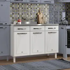 Balcão de Cozinha em Aço Triplo Star New Telasul Branco