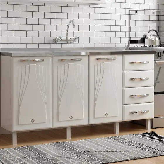 Balcão de Cozinha Aço Triplo Star New Branco