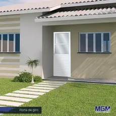 Porta de Alumínio 210x60cm com 2 Vidros Mini Boreal Linha Solida Mgm Abertura Direita Direita