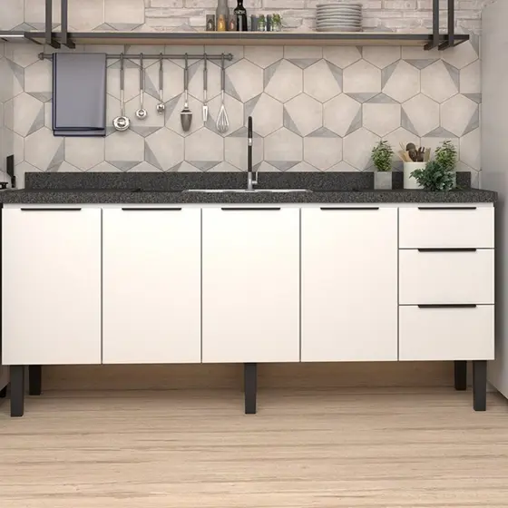Balcão de Cozinha 4 Portas 3 Gavetas 192cm Júpiter  192