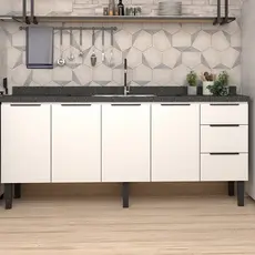Balcão de Cozinha 4 Portas 3 Gavetas 192cm Júpiter  192
