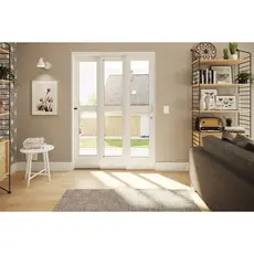 Porta de Aço de Correr 215x152cm 3 Folhas com Vidro Liso Qualitysol Ramassol Esquerda