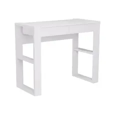Escrivaninha Mesa Escritório 100% Brisa 2 Gavetas 91cm Branco Branco
