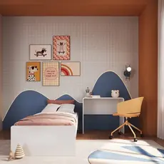 Cama Infantil Juvenil com Escrivaninha e Estante