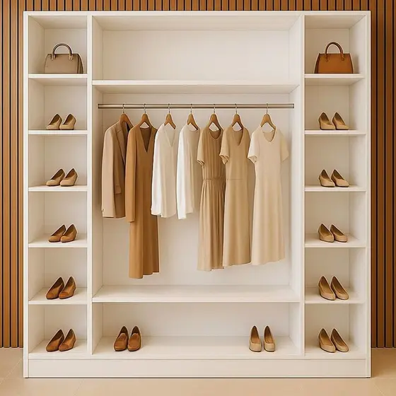 Armário Closet Modular 12 Prateleiras em Colméia e Arara Cabideiro Ana