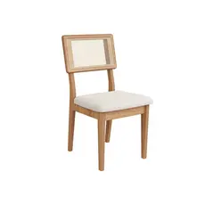 Kit 2 Cadeiras Estofadas Encosto Telado Estrutura 100% Mdf Bolonha Freijó/Cesare Escuro