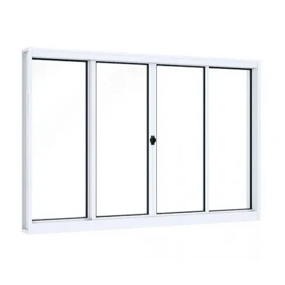 Janela de Aço de Correr 100x150cm 4 Folhas com Vidro Liso Riobras