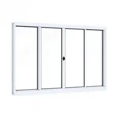 Janela de Aço de Correr 100x200cm 4 Folhas com Vidro Liso Riobras 100cm x 200cm