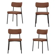 Kit com 4 Cadeiras para Sala de Jantar Mona Yescasa Preto/Whisky
