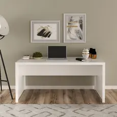 Escrivaninha Mesa Escritório Me4109 163cm Branco Branco