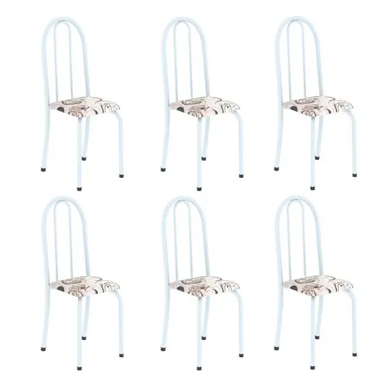 Kit 6 Cadeiras Tubular 96x36x41 Cm Iris B