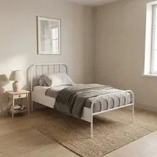 Cama Solteiro em Aço Tubular xJulia Branco Yescasa Branco