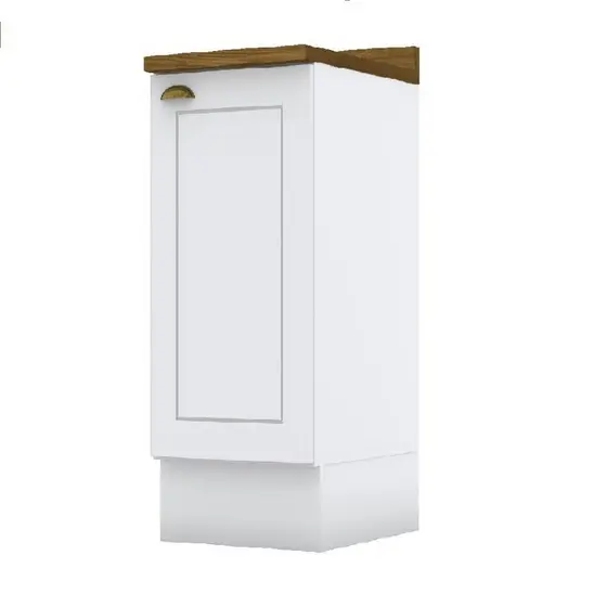 Balcão para Cozinha 40cm 1 Porta com Tampo Emily Branco HP/Nature