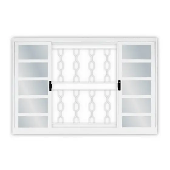 Janela de Aço de Correr 100x150cm 4 Folhas com Grade Minas Sul MGM
