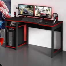 Mesa Gamer Escrivaninha Cyber 136cm Tecno Mobili Preto/Vermelho