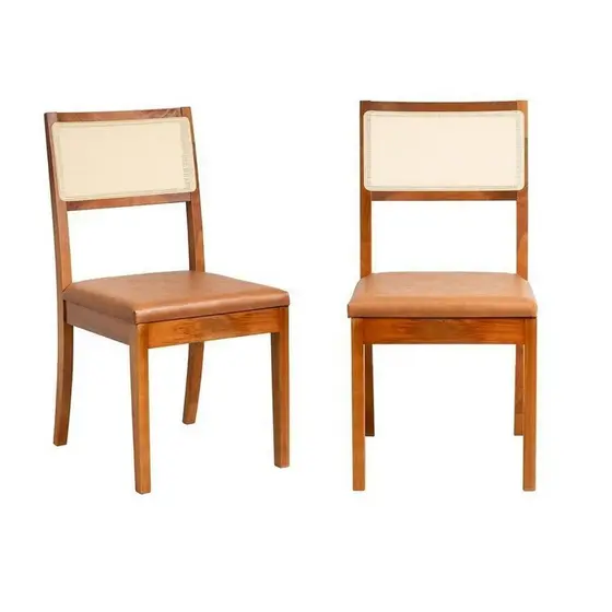 Kit 2 Cadeiras Madeira Maciça Tiê CabeCasa MadeiraOriginals Amêndoa/Caramelo