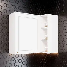 Armário Aéreo de Canto Reto 1 Porta Emily  Branco