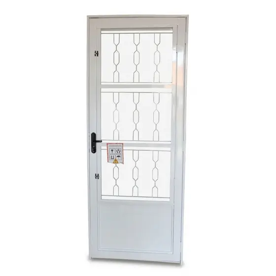 Porta de Aço Postigo 215x85cm com Grade Elo Minas Sul Mgm Abertura Direita Direita