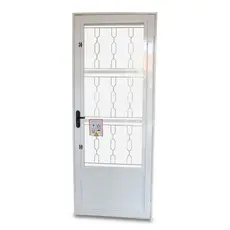 Porta de Aço Postigo 215x85cm com Grade Elo Minas Sul Mgm Abertura Direita Direita