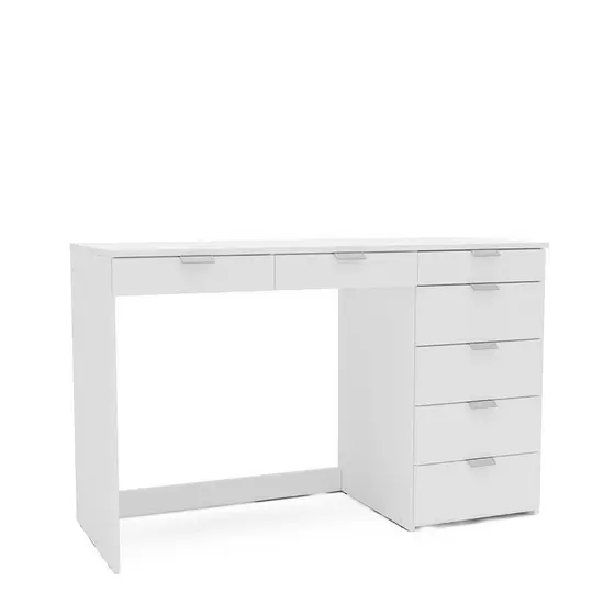 Escrivaninha Mesa Escritório Columbus 7 Gavetas 120cm Yescasa Branco Branco
