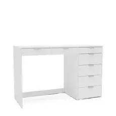 Escrivaninha Mesa Escritório Columbus 7 Gavetas 120cm Yescasa Branco Branco