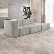 Sofá Modular 3 Lugares Bouclé Cinza Cinza