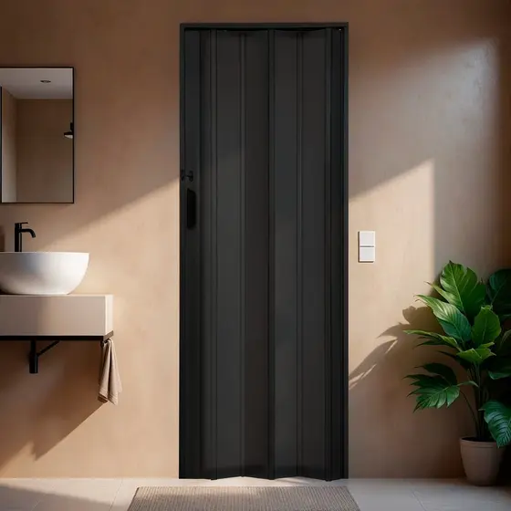 Porta Sanfonada PVC 210x1,05cm Bariri Preto