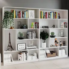 Kit 2 Estante para Livros 180cmx240cm 4 Prateleiras Seattle Yescasa Branco