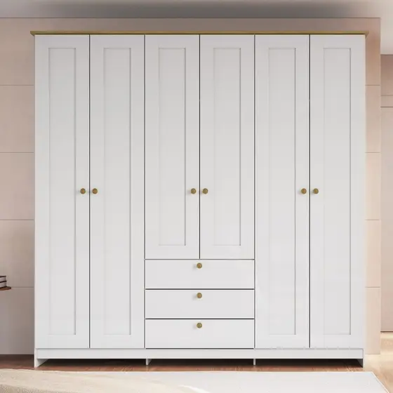 Guarda-roupa 6 Portas e 3 Gavetas Americano 6 Portas