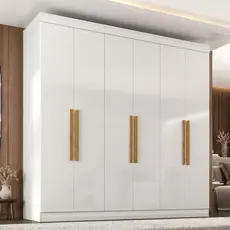 Guarda-Roupa Casal 6 Portas 2 Gavetas Paris Espresso Móveis Branco