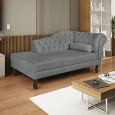 Diva Recamier Dora 160cm Lado Esquerdo Cinza Corino Cinza