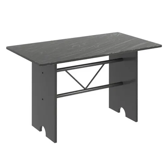 Mesa para Cozinha 120x75cm Tampo Ardósia  Martelado Prata/Indiano