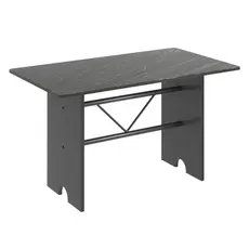 Mesa para Cozinha 120x75cm Tampo Ardósia  Martelado Prata/Indiano