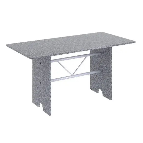 Mesa para Cozinha 140x75cm Tampo Granito  Martelado Pérola/Ocre