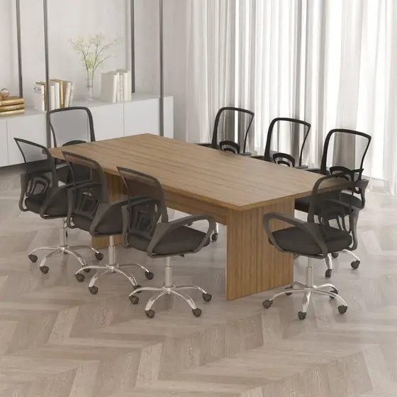Mesa para Reunião 8 Lugares 220x100cm Amêndoa