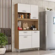Cozinha Compacta 4 Portas 1 Gaveta Malta  Amendola Touch/Branco