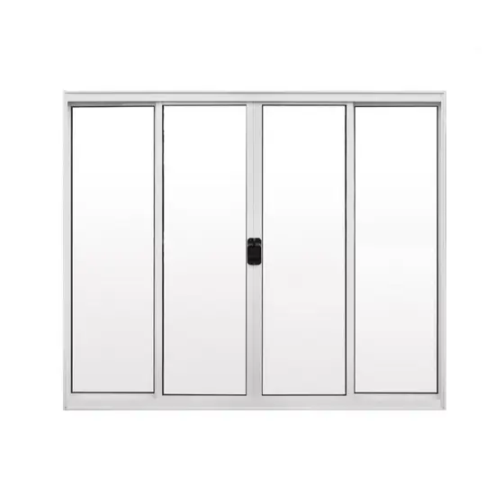 Janela de Alumínio de Correr 100x150cm 4 Folhas Hale Esquadrias Branco