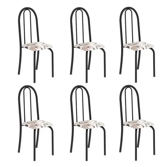 Kit 6 Cadeiras Tubular 96x36x41 Cm Iris B